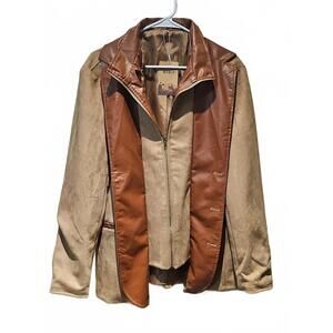 Manly Men’s Autumn Vintage Faux Leather Retro Large 70s 80s Size Medium NWT